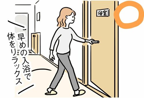 POINT3：帰宅後はお風呂に浸かって疲労を回復 ストレッチバンドおすすめ イメージ2