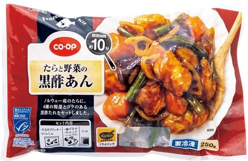 酸味が絶妙な味わい！「たらと野菜の黒酢あん」 生協の冷凍食品おすすめ イメージ