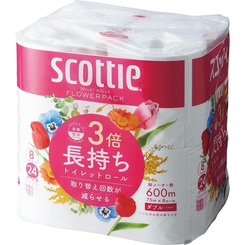 トイレットペーパーおすすめ 日本製紙クレシア スコッティ フラワーパック 3倍長持ち イメージ