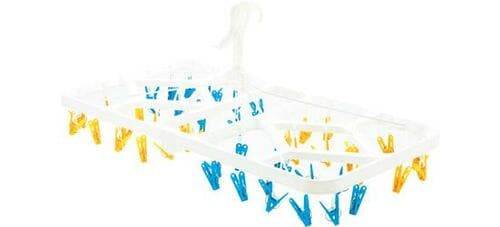 ダイソー:折りたたみ クリップハンガー角型 44ピンチ:ランドリーグッズ