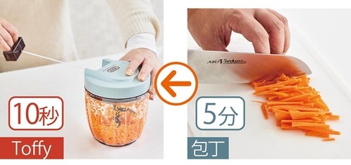 10回引けばにんじんが均一なみじん切りに イメージ