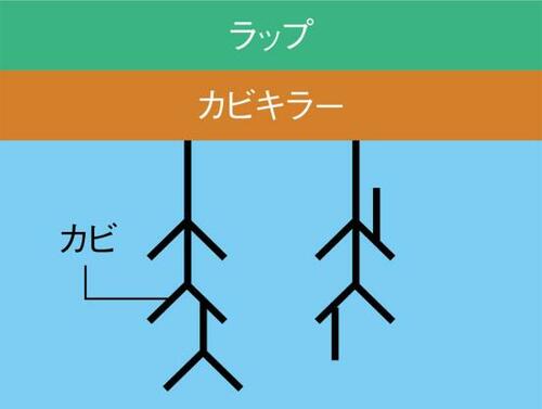 掃除ワザ1：「カビキラー＋ラップ」で確実にカビを撃退！ イメージ
