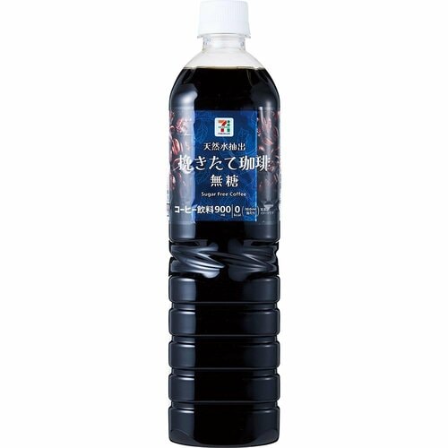 ブラックペットボトル・缶コーヒーおすすめ セブン‐イレブン 7プレミアム 挽きたて珈琲 無糖 イメージ