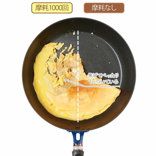情熱価格「抗菌耐久 ダイヤモンドコート IHフライパン 26cm」の耐久性テストの様子