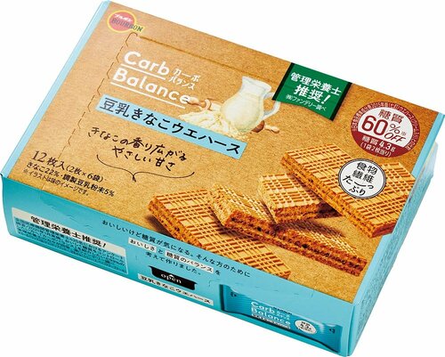 6位: きなこ味が強いブルボン「カーボバランス 豆乳きなこウエハース」 低糖質スイーツ・お菓子おすすめ イメージ