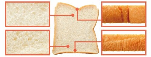 ［その1］パンの頭を手前に置けば焼き上がりのムラが減る イメージ