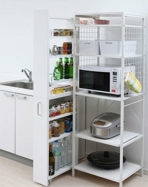 ペットボトルも入る収納力 山善 キッチンラック イメージ2