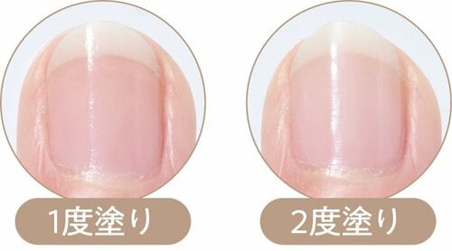 仕上がり：2度塗りでもほんのり白みを感じる程度 マニキュア・ネイルポリッシュおすすめ イメージ