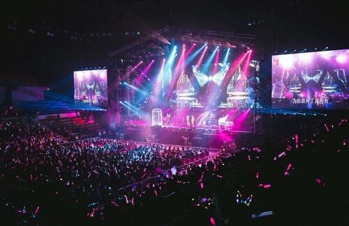 ホールライブで持ち上がる人たち