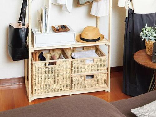 自然な色合いが素敵「ブリ材角型バスケット・特大」 イメージ2