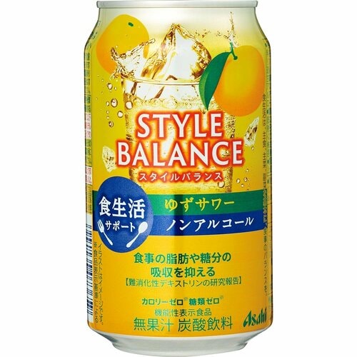 ノンアルカクテルおすすめ アサヒビール アサヒスタイルバランス食生活サポートゆずサワーノンアルコール イメージ