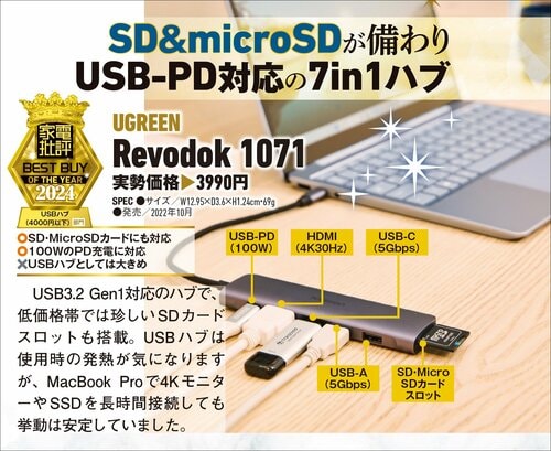 【家電批評2024ベストバイ】の記事一覧はこちら UGREEN「Revodok 1071」おすすめ イメージ2