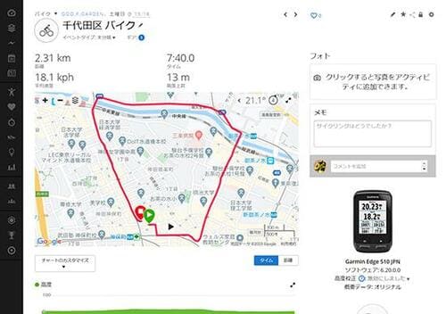 いつどこを走った映像かGPSデータで確認 ガーミン VIRB ULTRA 30