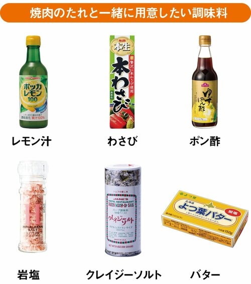 味変用に色々な調味料を用意しよう 焼肉のたれおすすめ イメージ