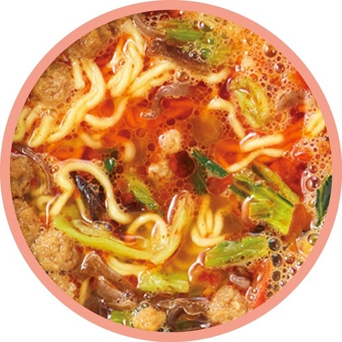 麻辣湯(マーラータン)カップ麺おすすめ 明星食品 中華三昧タテ型 重慶飯店 麻辣湯麺 イメージ2