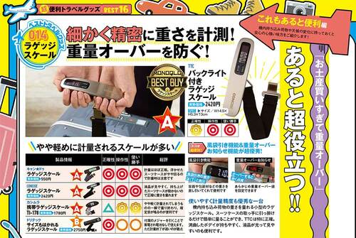 雑誌『MONOQLO』が人気の荷物はかりをテスト 荷物はかりおすすめ イメージ