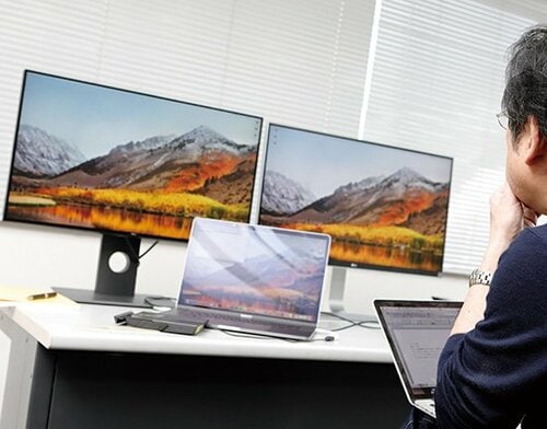 大橋伸太郎氏が厳しく画質チェック「LGはテレビ的、Dellはモニター的ですね」
