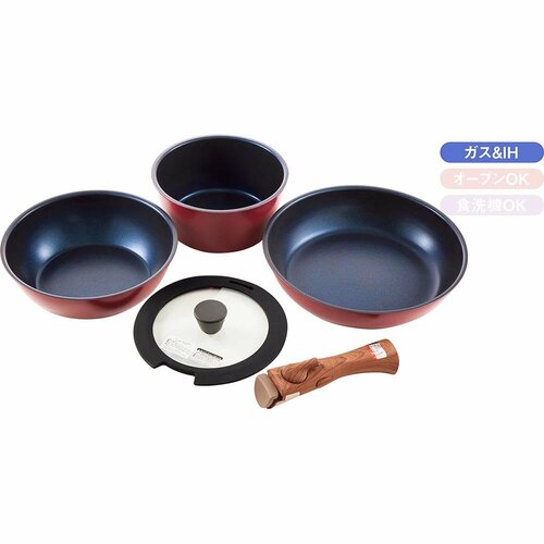 フライパンセットおすすめ カインズ 取っ手が外せる 軽量シリーズ イメージ2