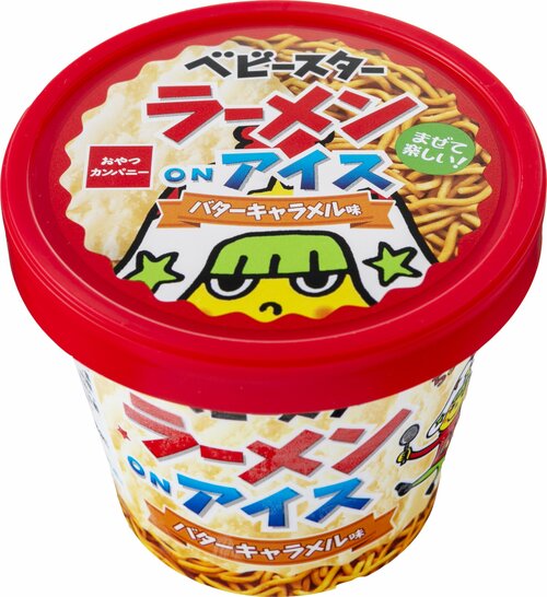おやつカンパニー:ベビースターラーメンONアイス  バターキャラメル:アイスクリーム