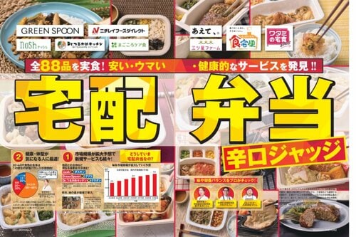 雑誌『MONOQLO』の宅配弁当の検証ページ