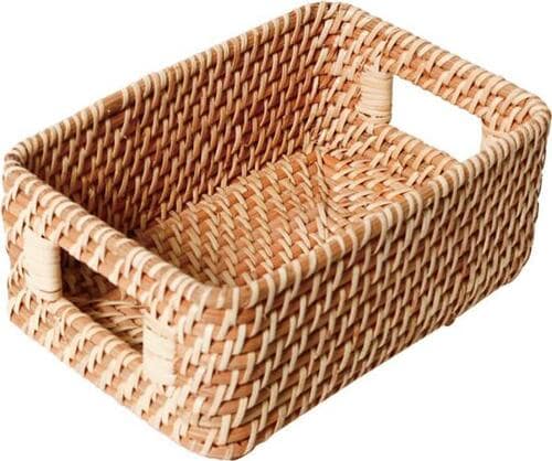 無印良品「ラタンボックス 取っ手付・スタッカブル」 イメージ