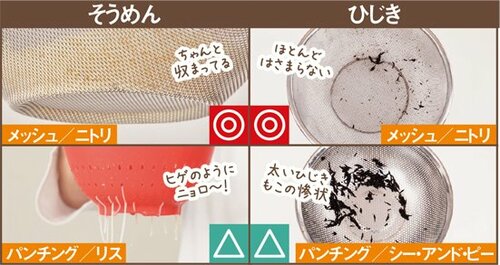 目詰まりゼロで水切れも早い！500円で手に入るニトリのメッシュザル ザルおすすめ イメージ3