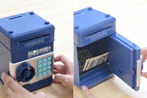 お札を折らずに投入できる フリースタイル 貯金箱 お札 硬貨 マイパーソナル ダイヤルロック式 イメージ3