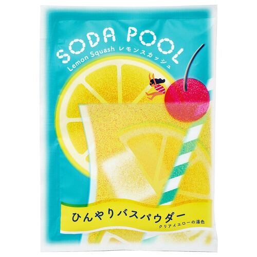夏用クール入浴剤おすすめ mifull 夏色ドロップ SODA POOL ひんやりバスパウダー レモンスカッシュ イメージ
