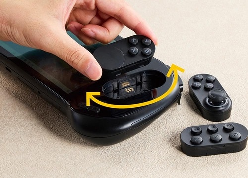 このガジェット感がたまらない。逆につけたり入れ替えが可能! ポータブルゲーミングPCおすすめ イメージ