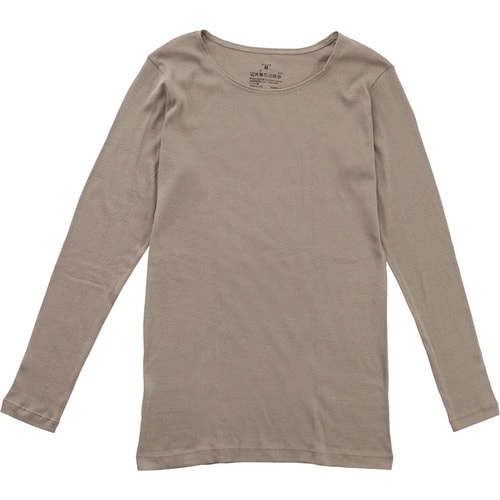 レディース用あったかインナーおすすめ 無印良品 あったか綿 クルーネック長袖Tシャツ イメージ