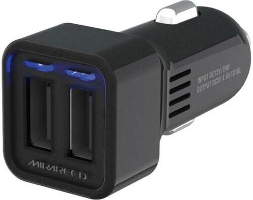 ミラリード:4.8A:インジケーター付 USBソケット（2ポート）:BK:PJ-1825