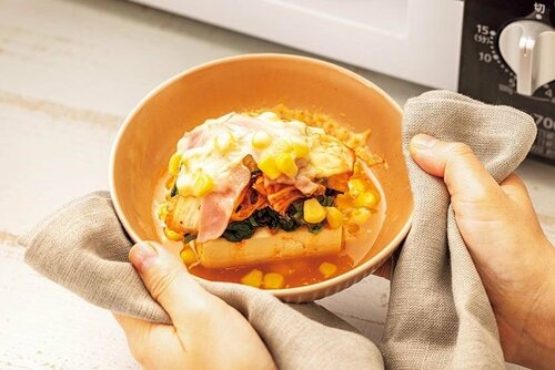 レンチンキムチの湯豆腐 キムチおすすめ イメージ