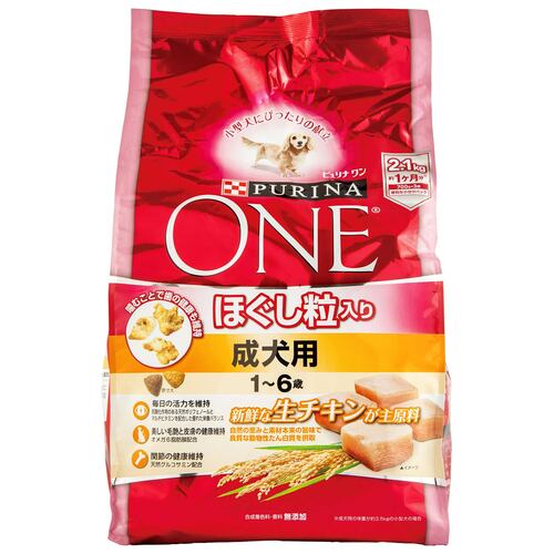 ドッグフードおすすめ ネスレ日本 ピュリナ ワン ほぐし粒入り 成犬用 1-6歳 チキン イメージ