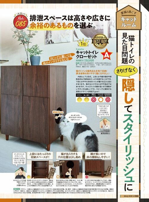 雑誌『MONOQLO』が収納できる猫トイレをテスト 収納できる猫トイレおすすめ イメージ