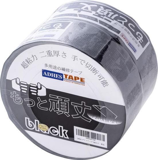 ADHES:ダクトテープ ガムテープ 布テープ　黒 超強力　厚手:粘着テープ