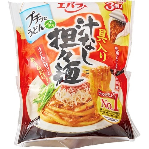 まぜ麺の素おすすめ エバラ食品 プチッとうどんプラス 具入り汁なし担々麺 イメージ1