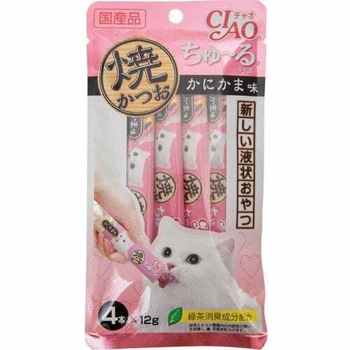 いなばペットフード:CIAO:焼きかつお:ちゅ~るタイプ:かにかま味:キャットフード:ペットフード:ネコ