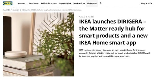 IKEAはスマートホームの新共通規格に対応予定 イメージ
