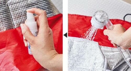 アルミ素材は「シャワーで流す＋アルコールスプレー」 イメージ