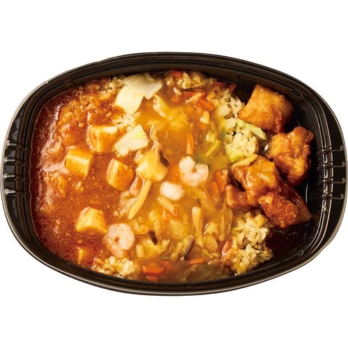 ワンプレート冷食おすすめ トップバリュ ドドンとまんぞく 中華丼&麻婆丼、油淋鶏風唐揚げのせ イメージ2
