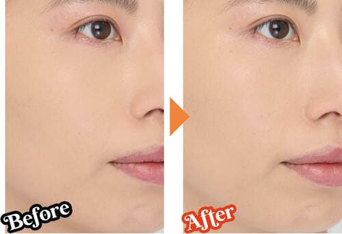 崩れにくさ：全体的にやや薄まるもツヤが出てイキイキ 崩れにくいファンデーションおすすめ イメージ