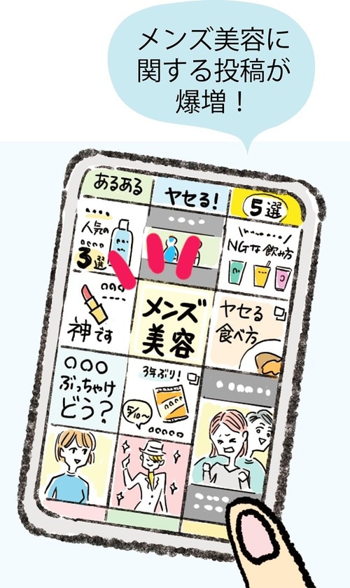 おすすめの理由1：SNSなどの影響で「身だしなみ」への意識がUP！ メンズコスメおすすめ イメージ