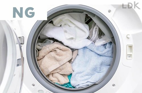 洗濯物の量は洗濯機の容量に対して3〜4割まで! 洗濯洗剤おすすめ イメージ