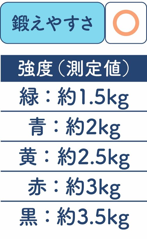 鍛えやすさは平均的 エクササイズバンドおすすめ イメージ