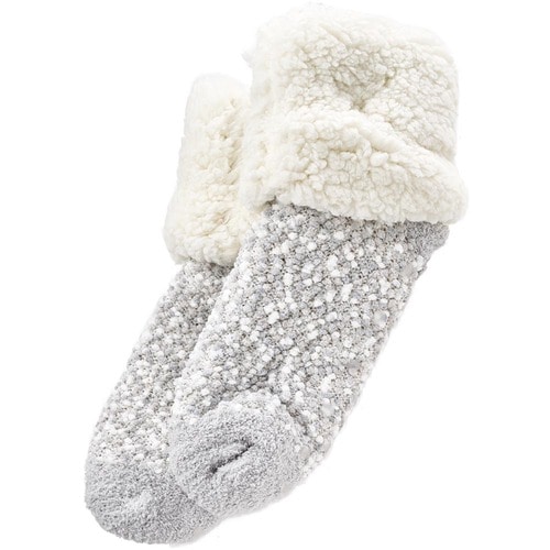 ルームソックスおすすめ ニトリ  ボアルームソックス(NウォームneポコポコLGY) イメージ