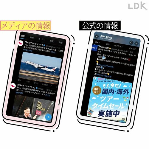 お得技8:SNSは毎日チェックでお得を見逃さない イメージ