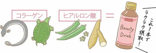 食事では摂りにくい成分を手軽に摂取 コラーゲンドリンクおすすめ イメージ