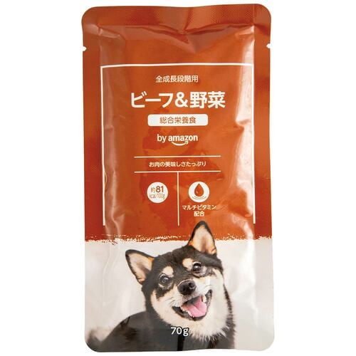 ドッグフードおすすめ Amazon by Amazon 犬用ウェットフード 総合栄養食 ビーフ&野菜 イメージ