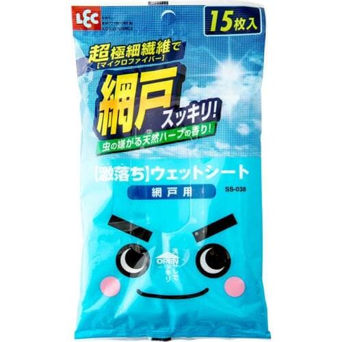 レック:激落ちウェットシート 網戸用 15枚:掃除グッズ