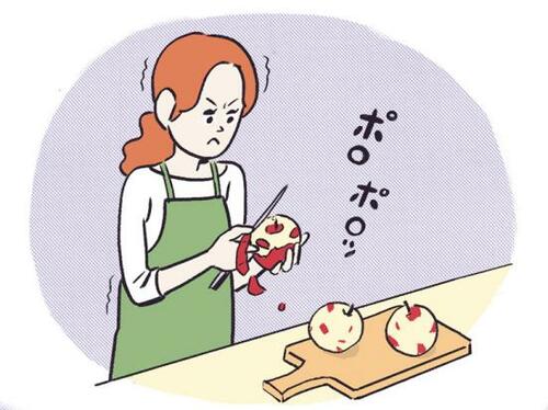 忙しい朝やたくさんむく際りんご皮むき器が重宝します イメージ